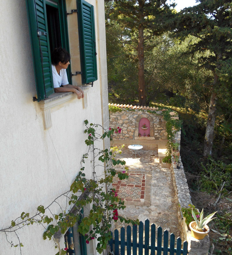 The garden from the window   -   Η  αυλή  απ' το παράθυρο